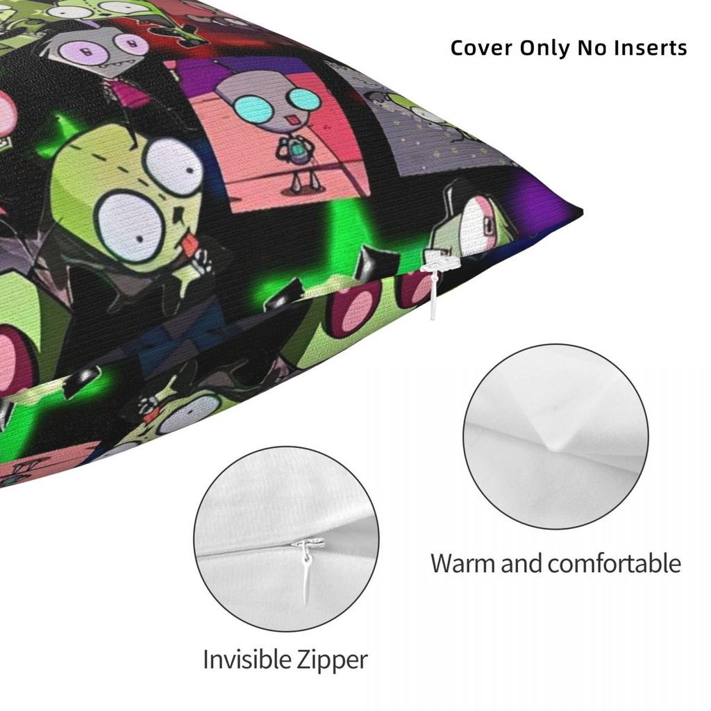 Invaders Zims Gir Cartoon Square Pillow Case Cushion Covers Fashion Polyester Decorative Pillowcase For Bed 40*40Cm