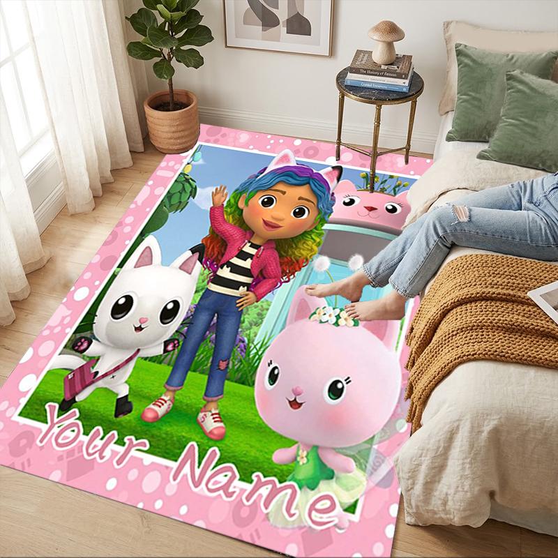 Custom Name Kitty Party Living Room Non-Slip Area Rug Soft Carpet for Bedroom Kids Playroom Sofa Office Home Decor Doormat