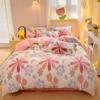 Winter Flannel Duvet Cover Rainbow Dual-color Soft Warm Quilt Cover Cozy Thick Comforter Cover for Adults Children Queen King