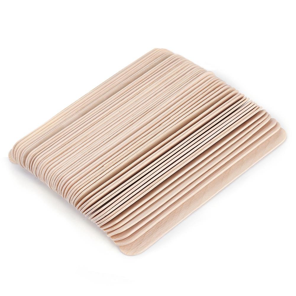 50Pcs Box Disposable Wooden Epilation Depilatory Wax Applicator Stick Spatula Hair Removal Tool