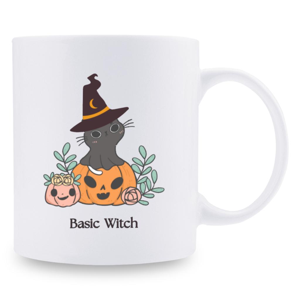 

1 шт. 3A класса 11 унций Милая керамическая кружка для кофе и молока для украшения комнаты на Хэллоуин, подарок на день рождения, Рождество, праздник для друга, ребенка 301-400ml белый