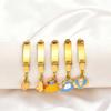 Personalized Child ID Bracelet, 18K Gold Plated Stainless Steel Engrave Custom Name Bracelet for Children Girls Boys Gift