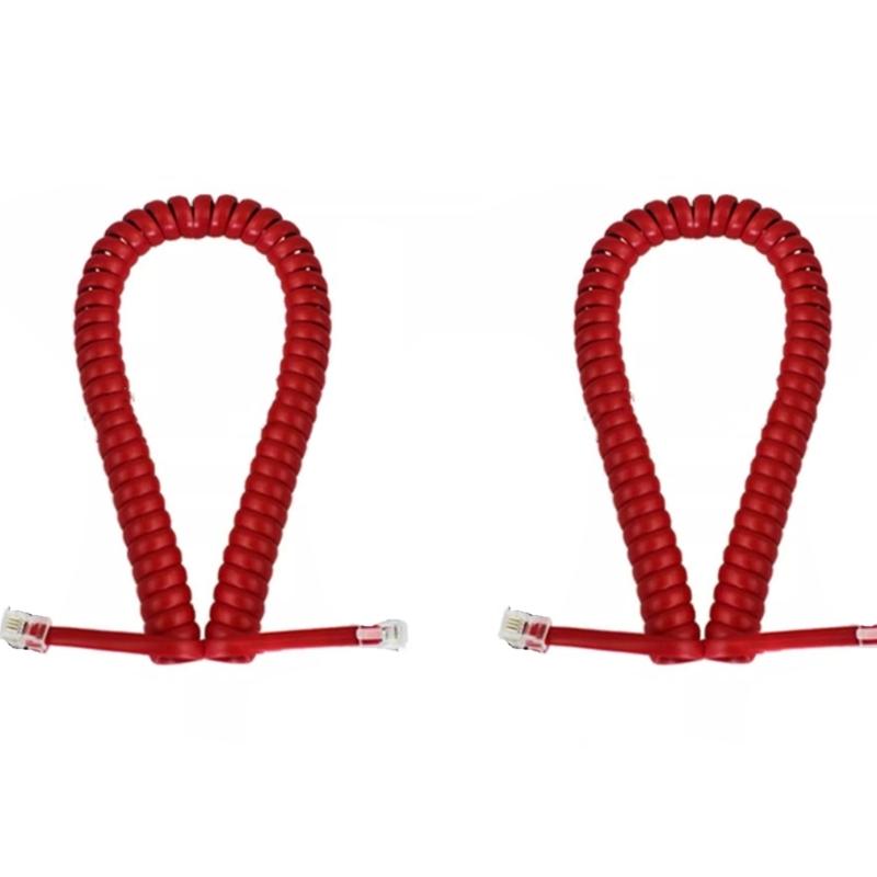 2/2.5/3/3.5m RJ12 4P4C Telephone Communication Cable With Gold Contacts Spring Coiled Cord Anti Twist Structure