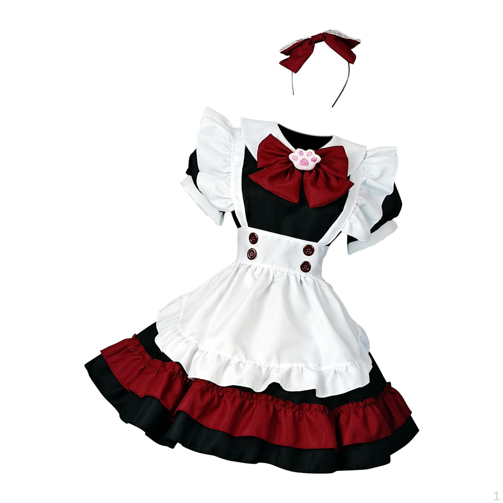 Классический костюм горничной для Хэллоуина и косплей-мероприятий с головным убором L