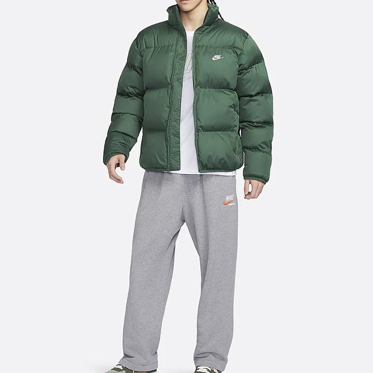 Nike Sportovní bunda Club Puffer (Velikost Asie) Fir/Bílá Pánská Streetwear FB7369-323