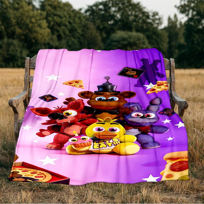 Five Nights Party Blanket Flannel Throw for Sofa, Indoor, Camping, Living Room, Office, Chair, And Bed Soft Birthday Gift