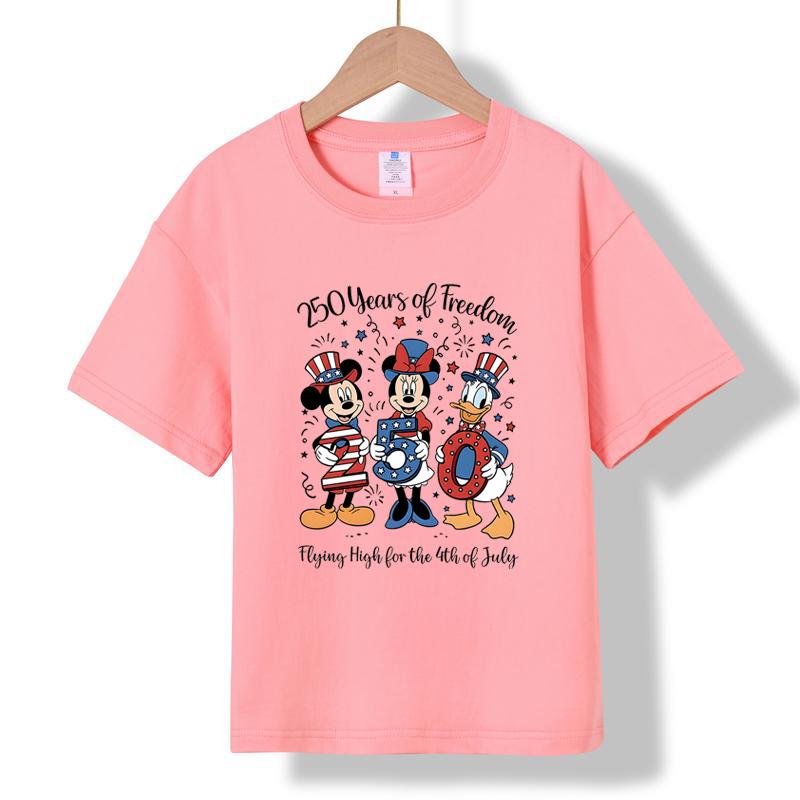 XH54 MINISO 2026 Summer New Printed Cotton Round Neck T-shirt for Children Aged 1-16, Boys and Girls