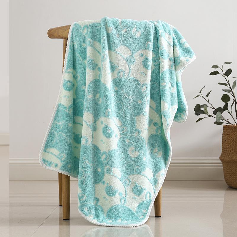 Coral Fleece Double-Sided Quick Dry Towels for Home - Mother-Child & Couple Set