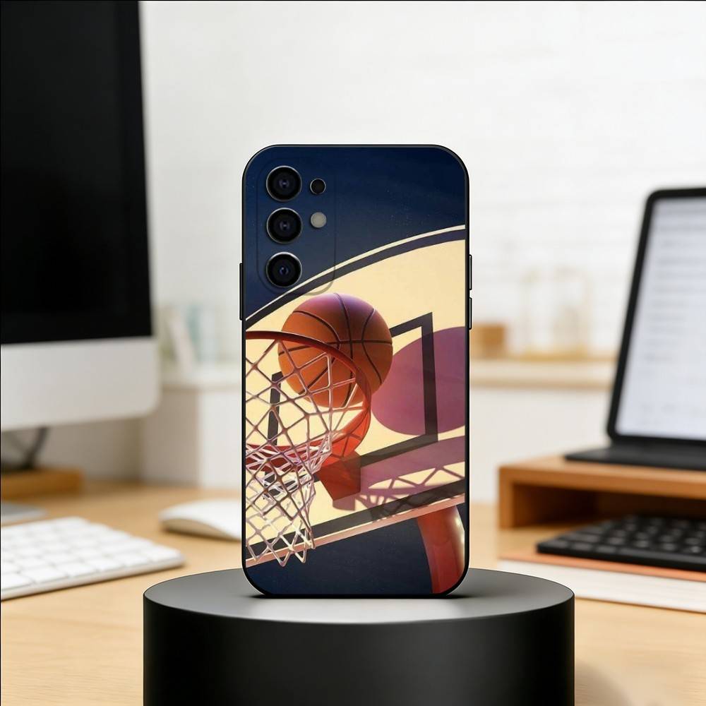 Basketball Sportstil Handyhülle Schwarzes Silikon Weich Für Samsung S25,S24,S21,S22,S23,S30,Ultra,S20,Plus,Fe,Lite