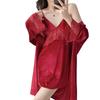Women's pajamas spring and autumn new golden velvet suspender nightgown two-piece set luxury noble loungewear can be worn outside