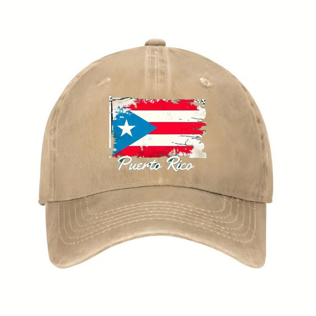 Puerto Rico Flag Distressed Baseball Cap Cotton Casual Adjustable Hat for Men Women Outdoor Sports