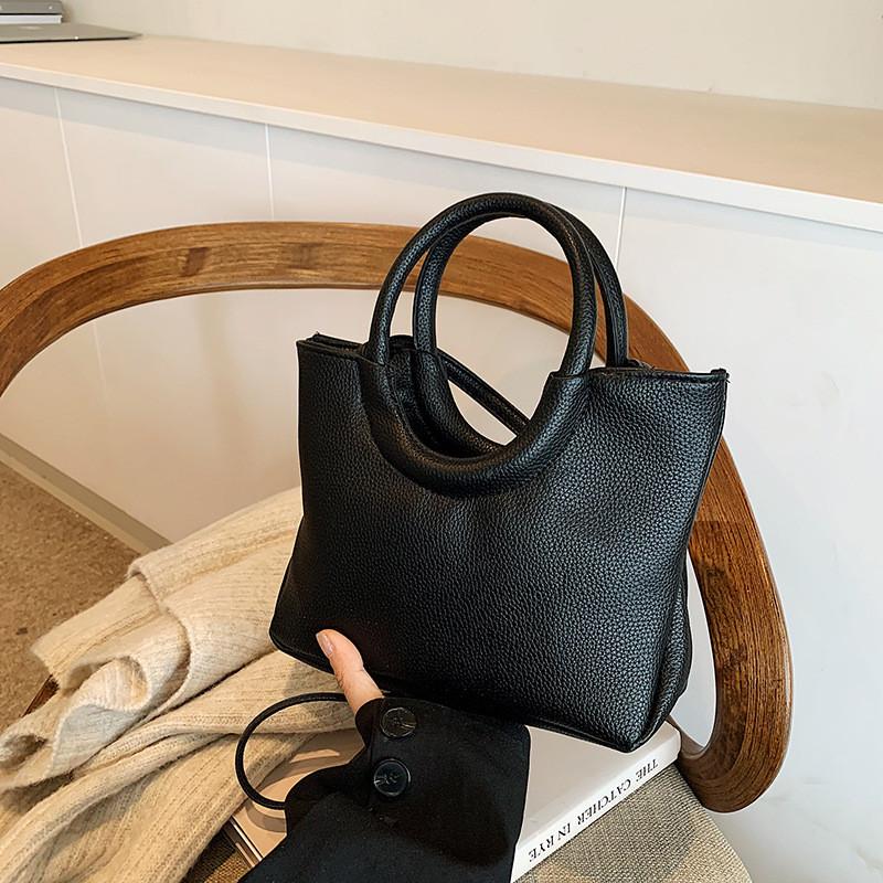 Fashionable Pu Bucket Bag Women's Stylish Casual Crossbody Bag In Black Brown Khaki White