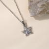 Embossed Starfish Stainless Steel Necklace – Adjustable Seaside Vacation Jewelry