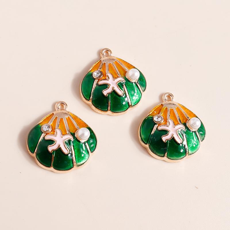 10pcs Cute Marine Life Charms for Jewelry Making Enamel Starfish Shell Mermaid Charms Pendants for DIY Necklaces Earrings Gifts