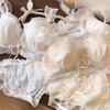 Japanese Sweet Girly Wireless Bra Set, Push Up Anti-Sag Corrective Small Bust Teen Girls Lingerie Set