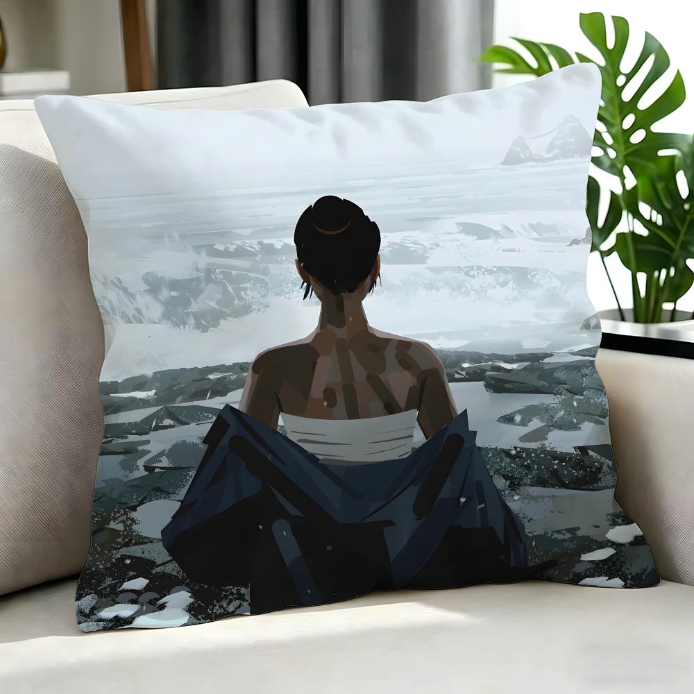 Anime BBlue Eye Samurai Cushion Cover Cushion Cover Set Pcs x x x Pillowcase Decorative Sofa Home Decor