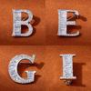 Metal Crystal Brooch Pin 26 English Letter Pins And Brooches Suit Shirt Badge Fashion Jewelry For Men And Women Accessories