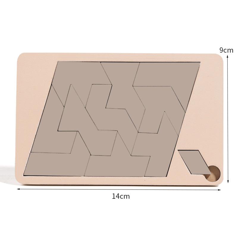 1 Set Kids Toys Wooden Geometric Puzzles Challenge Impossible Brain Burning Decompression Iq Tangram Brain Teasers Jigsaw Puzzle