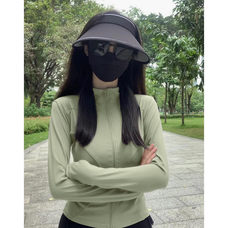 Women's Quick-Dry Long-Sleeve White Outdoor Yoga Jacket – Autumn/Winter, UV Protection