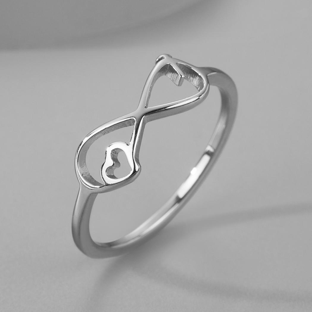 

Kinitial Simple Infinity Rings High Quality Gothic Stainless Steel Jewelry Beloved Ring Christmas Gifts for Loved Ones 9 срібний