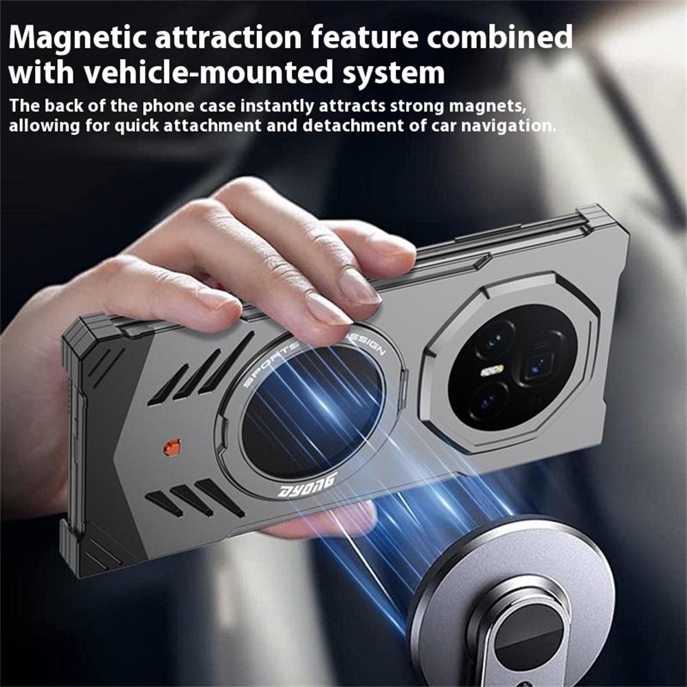 DYONG For Honor Magic V5 5G Metal Case Frameless Hollow Heat Dissipation Phone Cover with Kickstand