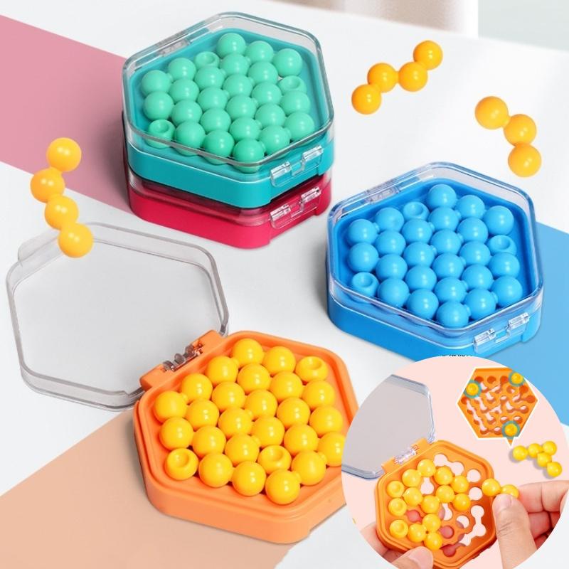 Smart Pinball Mini Pocket Magic Beads Game for Children 8-12 Years Old Double Match Puzzle Table Play Intelligence Development