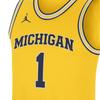 Jordan College Replica Michigan Letter Number Print Comfortable Breathable V-Neck Basketball Jersey Men Jersey Yellow CD3151-728