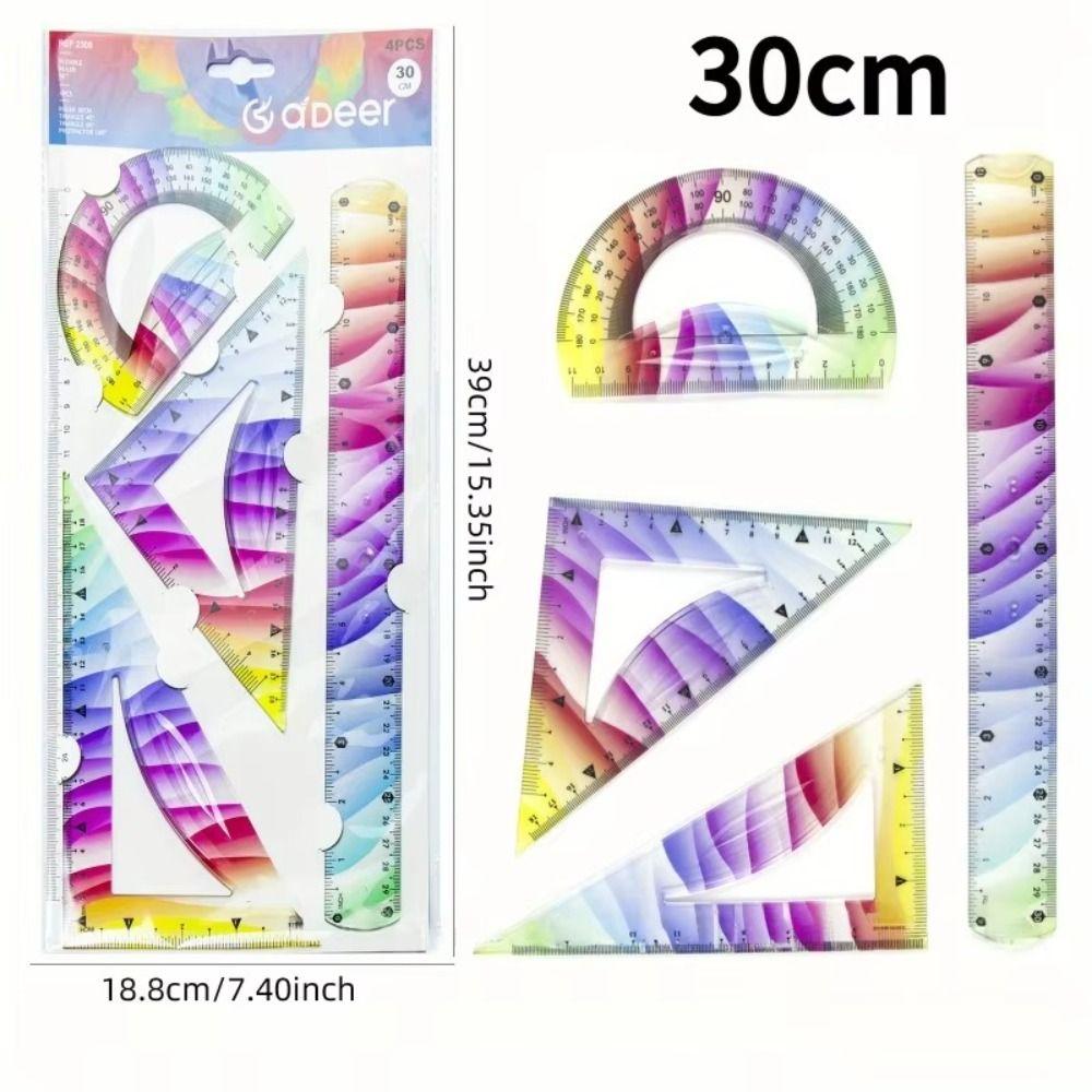 20/30CM Straight Ruler Flexible Set Square Multifunctional Soft Ruler Set  Students Use