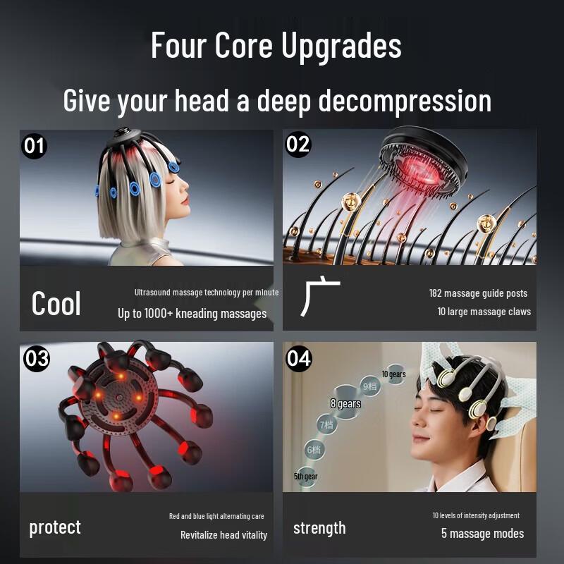 HEZHENG Octopus Electric Head Massager CN plug (adapter included)