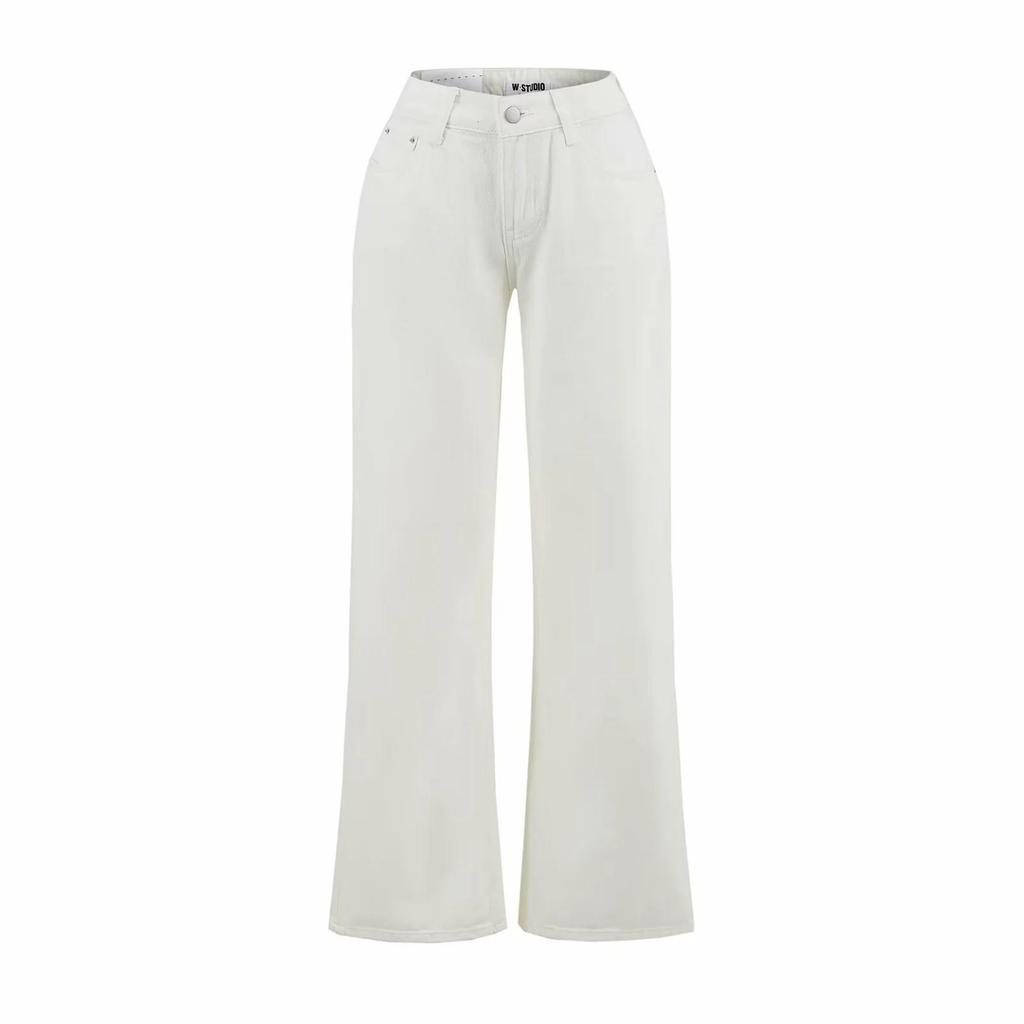 American Low-Waist Straight-Leg Loose Denim Distressed Wide-Leg Floor-Length Pants 2025 Summer Collection