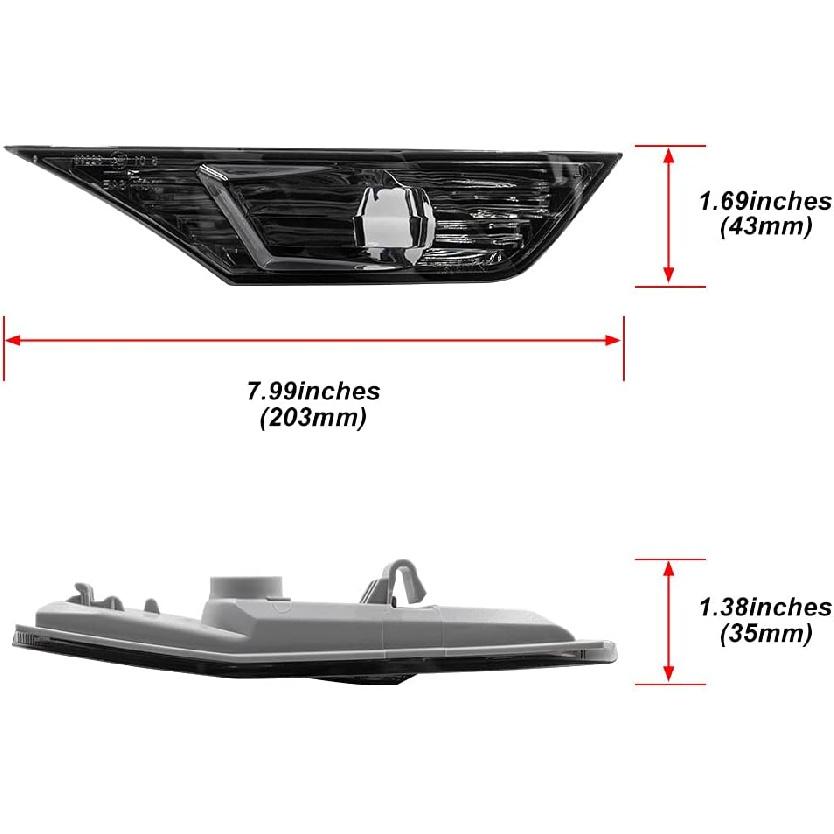 Front LED Side Marker Lights for Honda Civic 10th Gen 2016-2021 Coupe Hatchback With 2Pcs T10 Light Bulbs OEM#HO2551127N