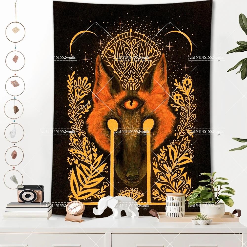 Raven Norse Folk Tapestry Medieval Animals Birds Tarot Tapestrys Room Decor Aesthetics Landscape Art Posters Background Cloths