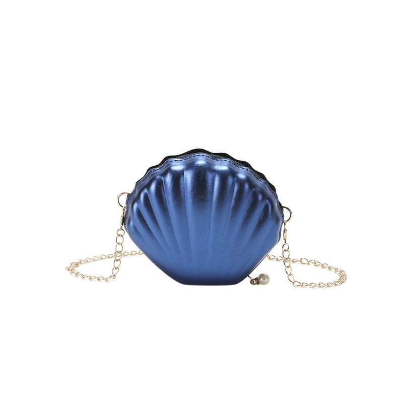 Simple Shell Bag 2025 New Women's Fashion Ins Texture Trend Chain Crossbody Small Bag Patent Leather Scallops