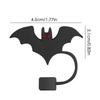 Bat Silicone Straw Cover Silicone Halloween Straw Lid Toppers Halloween Silicone Drinking Straw Tips Cute Reusable Straw