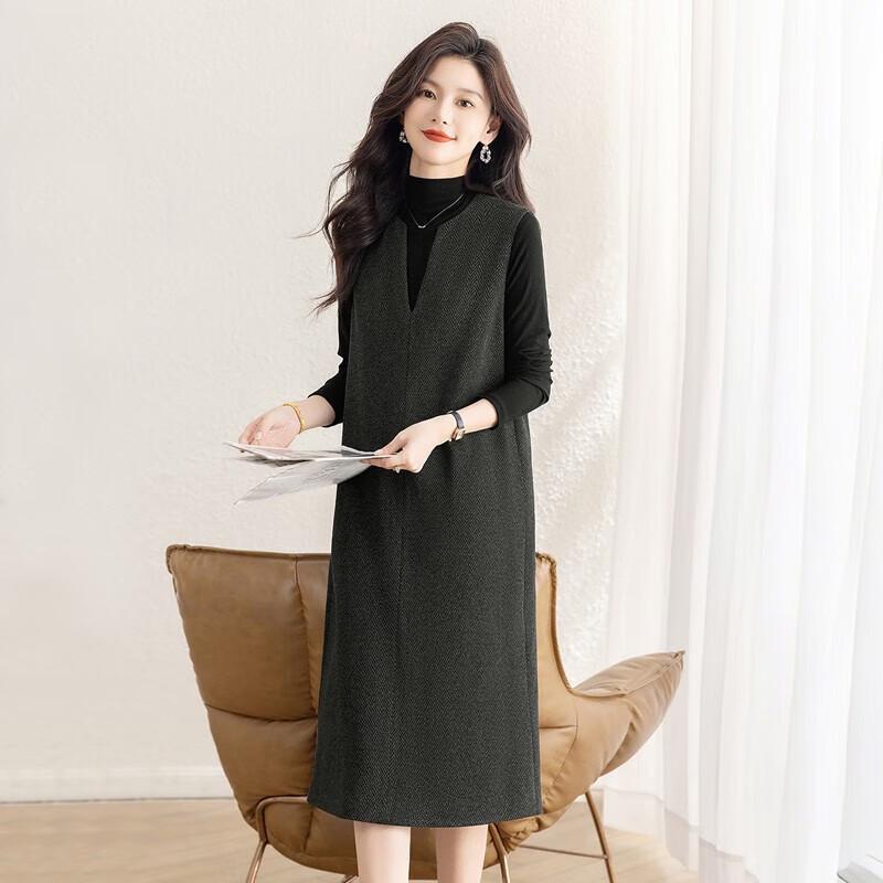 

Elegant Women s V-Neck Sleeveless Pinafore Dress M
