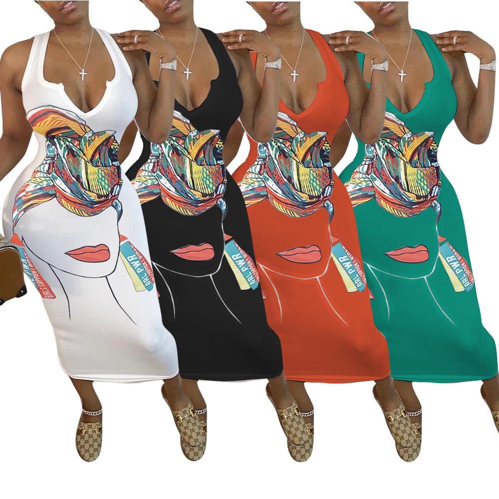 

Women s Abstract Figure Print Dress L белый