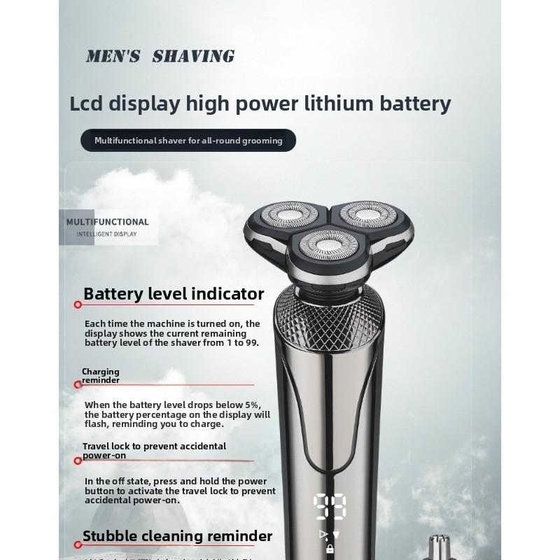 Electric Shaver Intelligent High-power LCD Display Beard Trimmer Rechargeable Facial Hair Trimmer