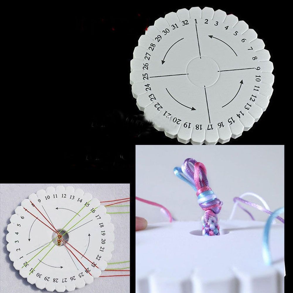 2PCS Disc/Disk 100mmx10mm DIY Braiding Plate Round Kumihimo Jewelry Desgin Board Disc Disk Tray