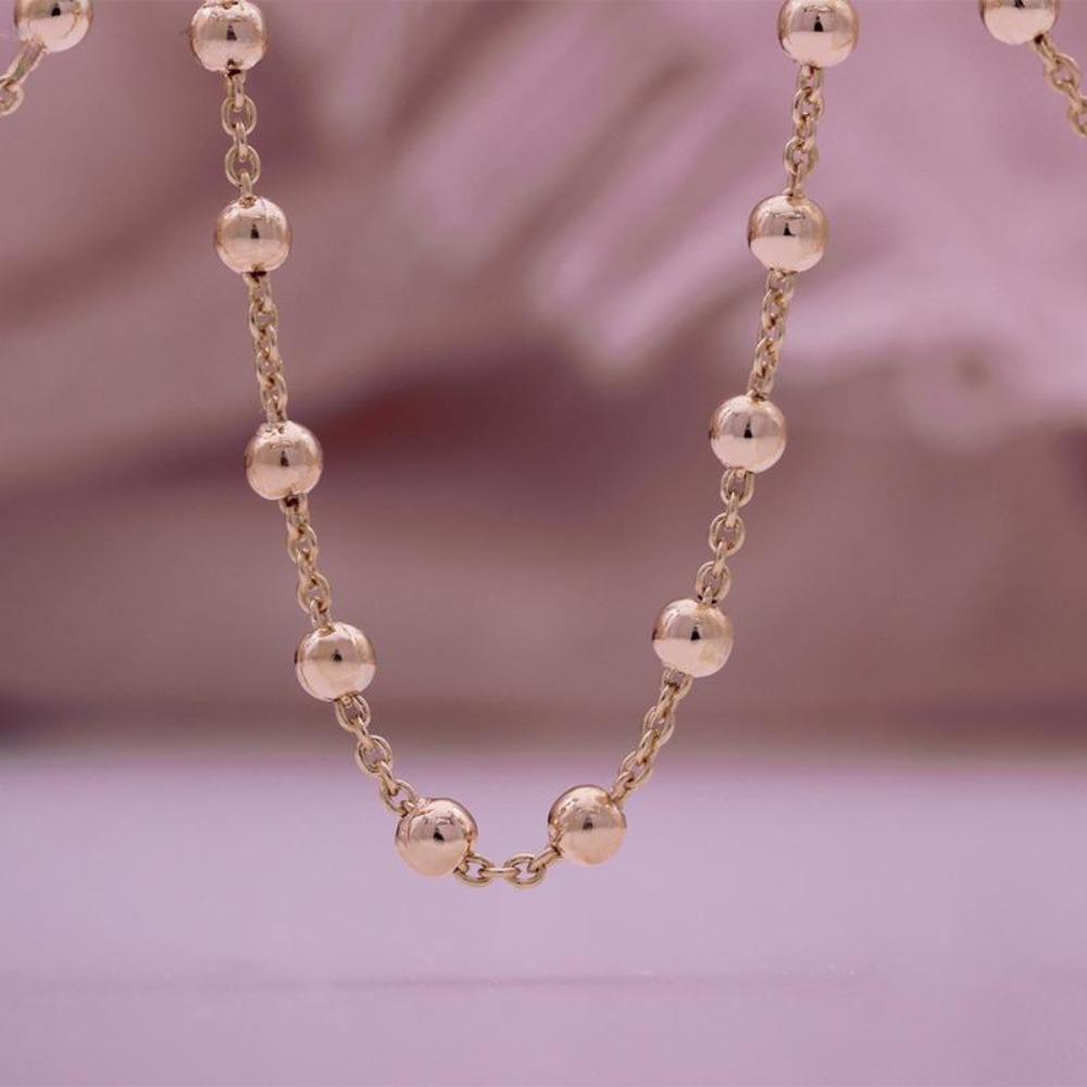 Rose Gold Farbe Armband Halskette Runde Perle Kette Exquisite Mädchen Frische Schmuck Geschenk