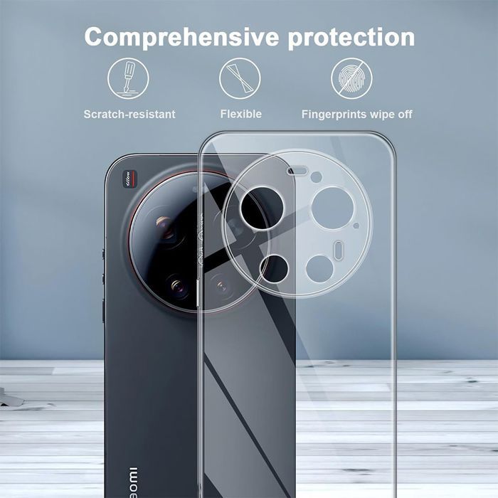 Pouzdro pro Xiaomi 17 Ultra, Silikonové Nárazuvzdorné Odolné proti Poškrábání Tenké Průhledné - 2 Tvrzená Skla