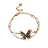 Butterfly Fashion Jewelry Bracelet With Gold Plating And Faux Pearl For Elegant Women