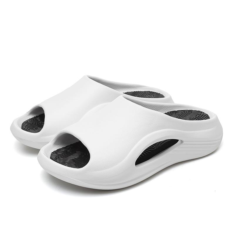 Тапочки женские летние спортивные пляжные обувь для пары домашние на толстой подошве шлепанцы на одном ремешке уличные повседневные мужские крутые тапочки 36/37 белый