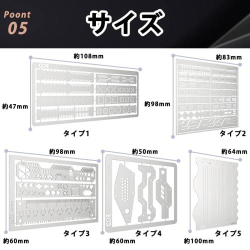 5-Piece Set of Etching Guides, Etching Saws, and Stainless Steel Templates for Plastic Models
