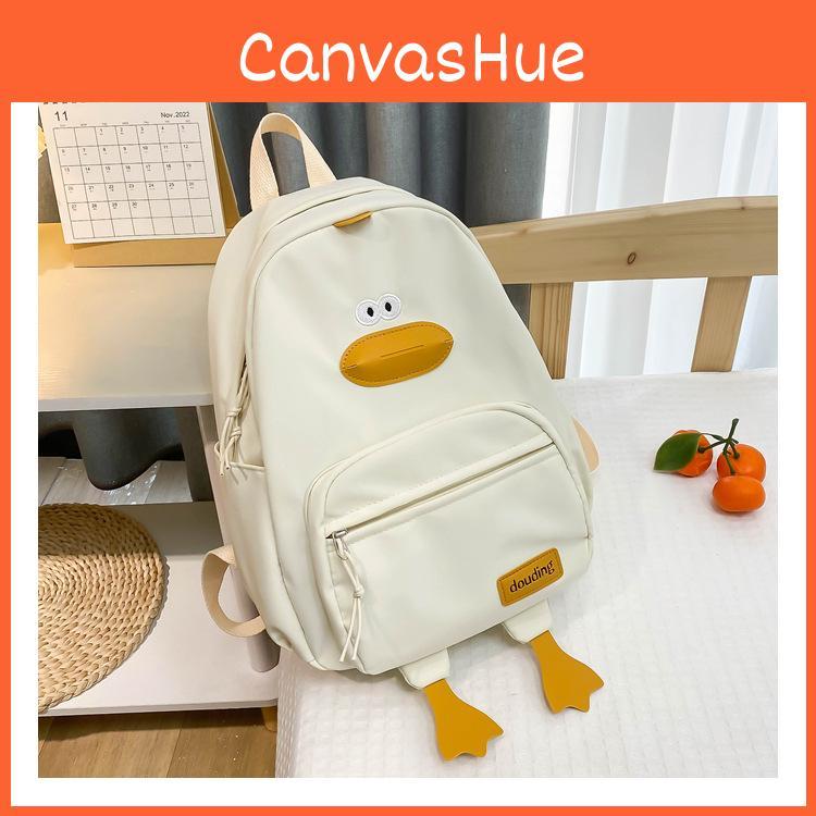 Duckling Backpack Cute Cartoon Boys And Girls Zipper Bag Nylon Printed Versatile
