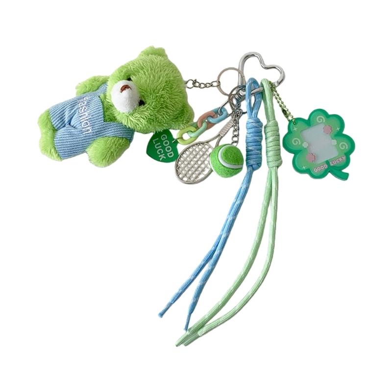 

Braided Rope Keychain Bear Clovers Bag Pendant Charm Fashion Backpack Accessories for Handbag,Purse Decorations Gifts