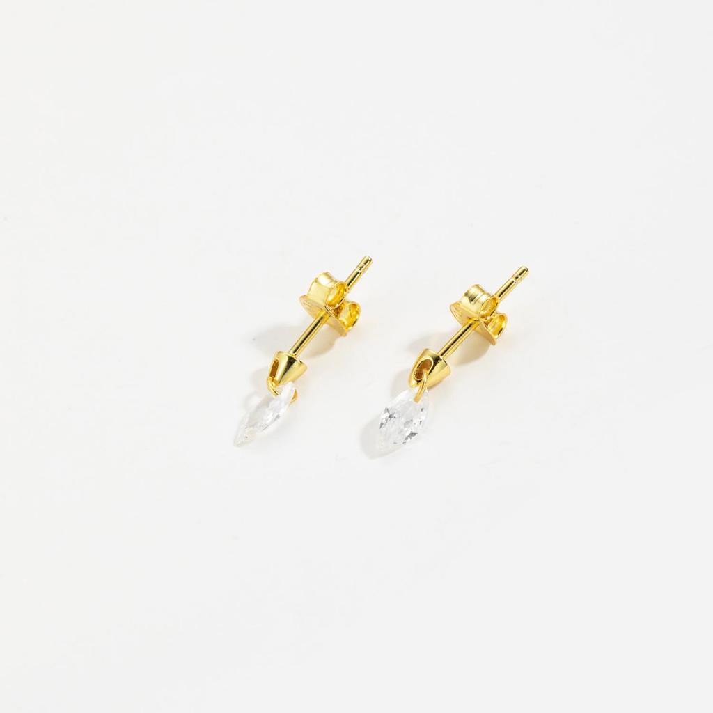 ANDYWEN 925 Sterling Silver Gold Oval CZ Zircon Stud Earring Clips Women Luxury Fine Jewelry 2023 Crystal Rock Punk Jewels