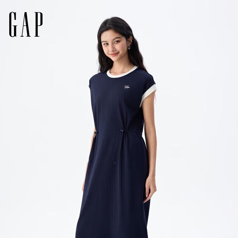 

Gap Women s Embroidered Logo Drawstring Waist Mid-length Sleeveless Dress L (170/88A)