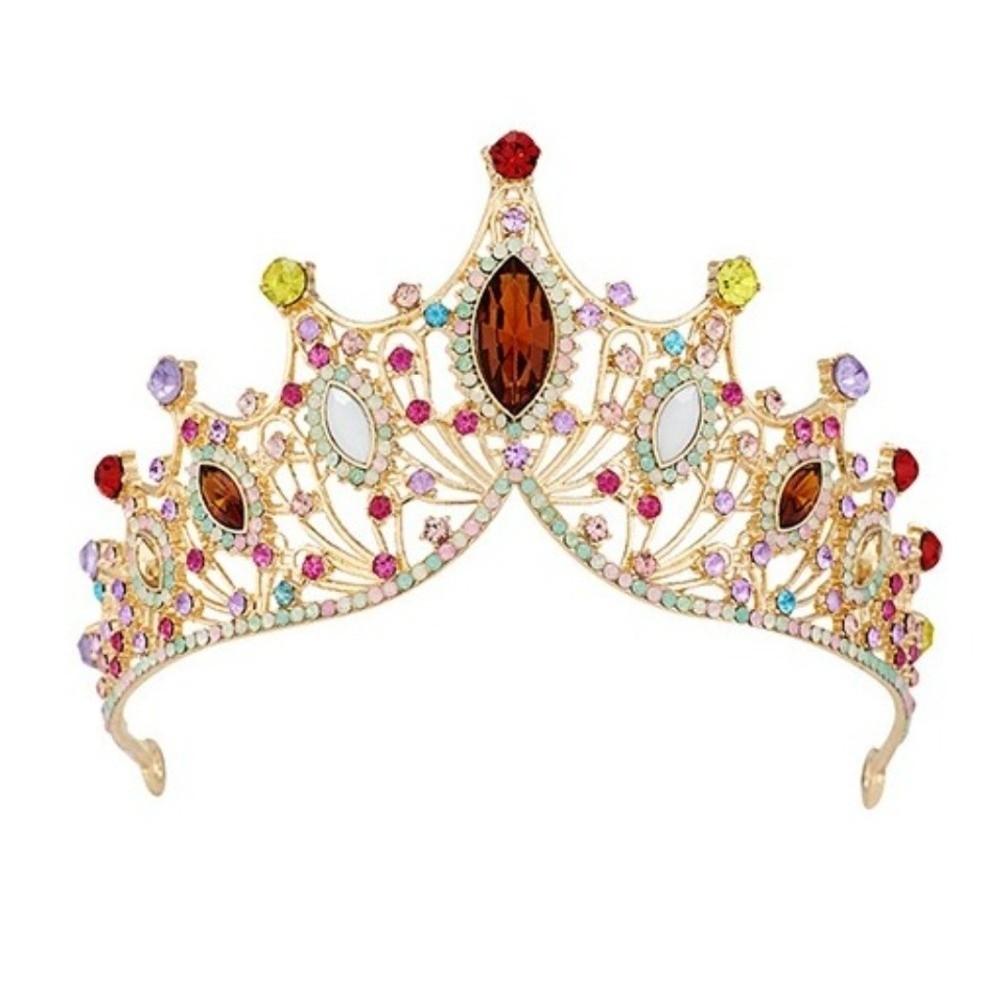 Alloy Queen Princess Crown Baroque Prom Dress Jewelry Vintage Bridal Headband  New Year