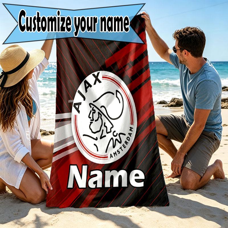 Custom Name Personalized Ajax Print Beach Towel, for Trip Camping Beach Party Home Decor, Birthday Gift for Family & Friends