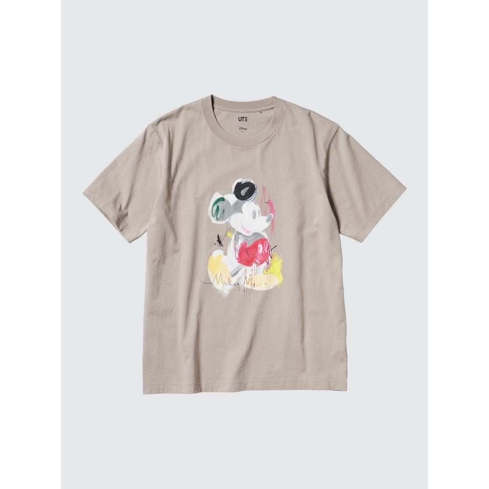 

Uniqlo Футболка с коротким рукавом с надписью «Mickey STANDS UT» 31 BEIGE/UNISEX S